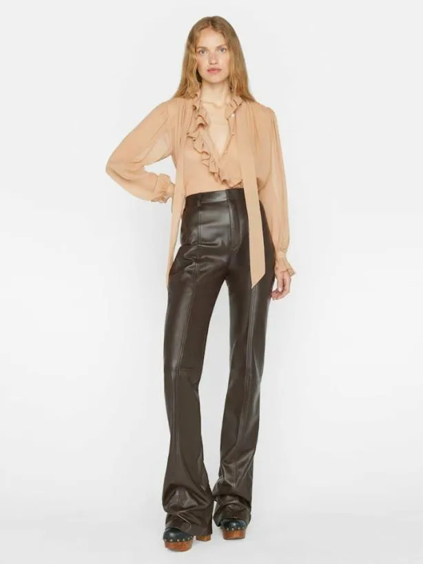 Frame Ruffle Front Button Up Shirt In Blush Blush Women Tops and Blouses Frame Ruffle Front Button Up Shirt In Blush Blush Women Tops and Blouses
