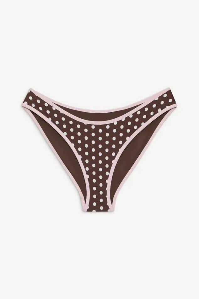 Frankies Bikinis Catalina Full Coverage Bikini Bottom Cocoa Dot Women Bikinis