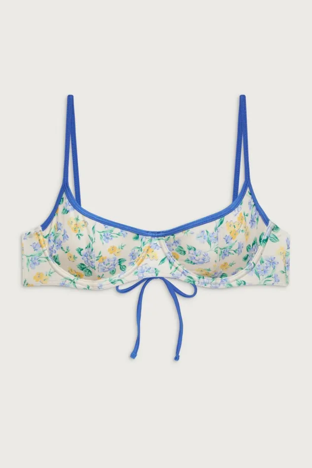 Frankies Bikinis Cola Shine Underwire Bikini Top Coastal Floral Women Tops
