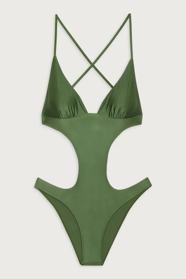 Frankies Bikinis Cruise Monokini One Piece Swimsuit Sea Moss Women One Pieces