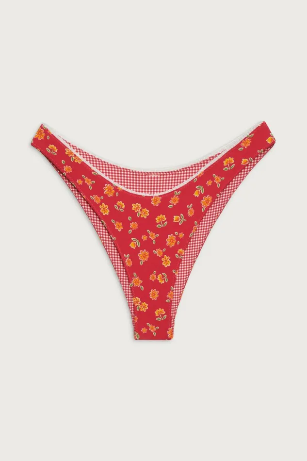 Frankies Bikinis Dove Reversible Classic Bikini Bottom Summer Flower Women Bikinis