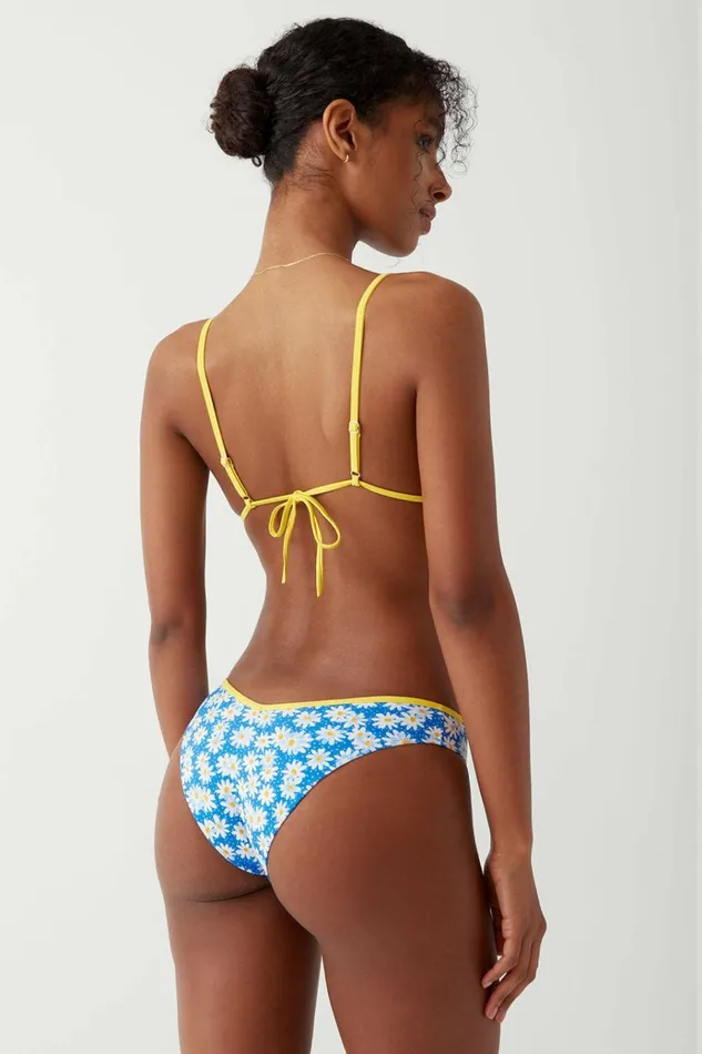 Frankies Bikinis Enzo Cheeky Bikini Bottom Blue Daisy Women Bikinis