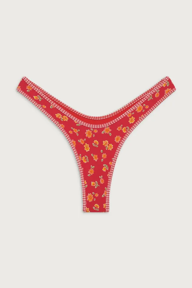 Frankies Bikinis Full Moon Micro Bikini Bottom Summer Flower Women Bikinis