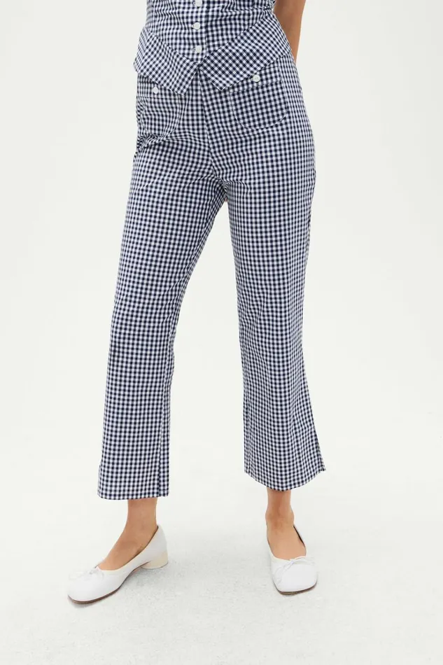 Frankies Bikinis Parlour Gingham Capri Pant Seaside Gingham Women Matching Sets