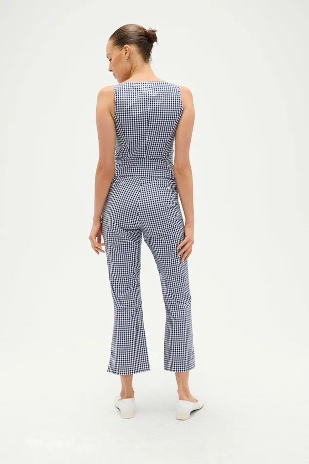 Frankies Bikinis Parlour Gingham Capri Pant Seaside Gingham Women Matching Sets