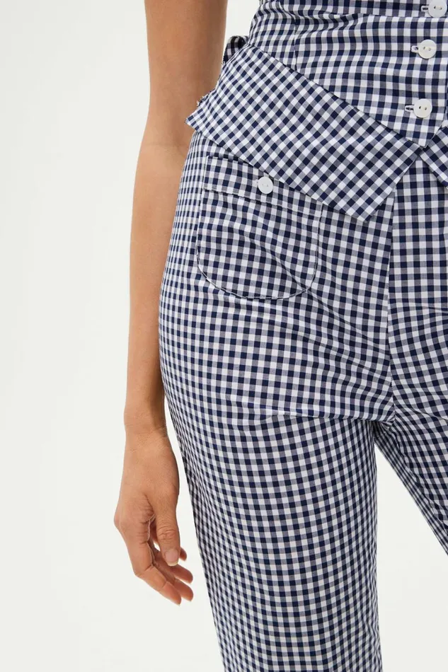 Frankies Bikinis Parlour Gingham Capri Pant Seaside Gingham Women Matching Sets