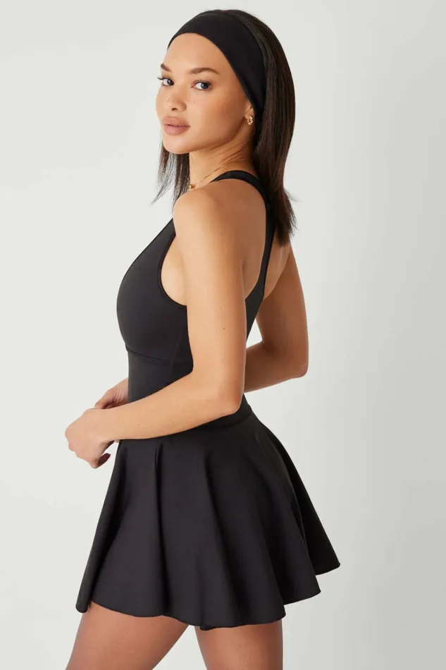 Frankies Bikinis Pirouette Racerback Dress Black Women Active