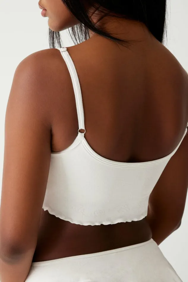 Frankies Bikinis Star Cropped Tank Moon Flower Women Active