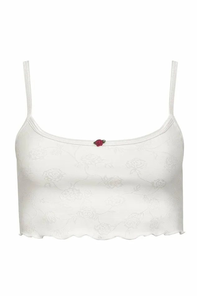 Frankies Bikinis Star Cropped Tank Moon Flower Women Active
