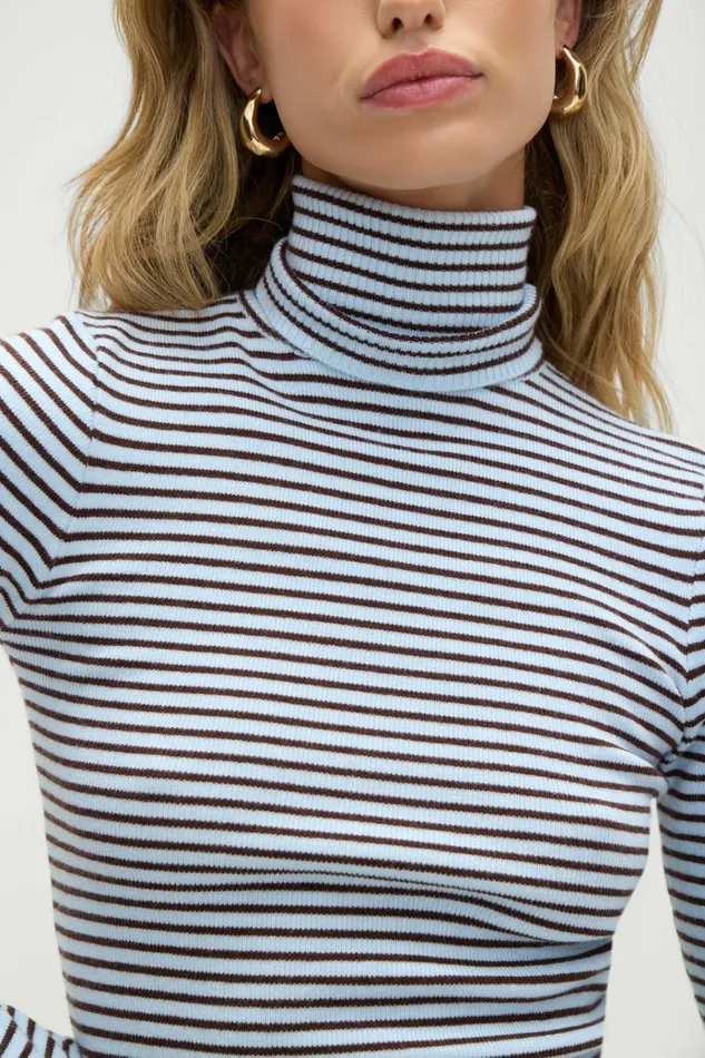 Frankies Bikinis Tucker Knit Sweater Montauk Stripe Women Cloud Knits