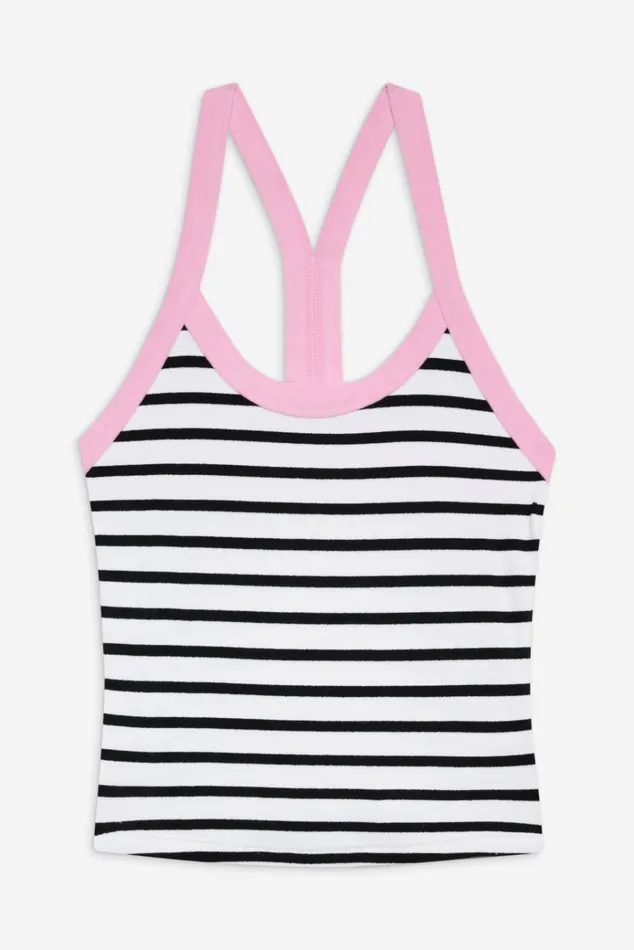Frankies Bikinis Velma Racerback Tank Top Vintage Stripe Women Matching Sets