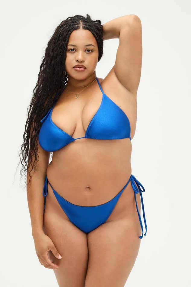 Frankies Bikinis X DJERF AVENUE Divine Skimpy Bikini Bottom Deep Blue Women Bottoms