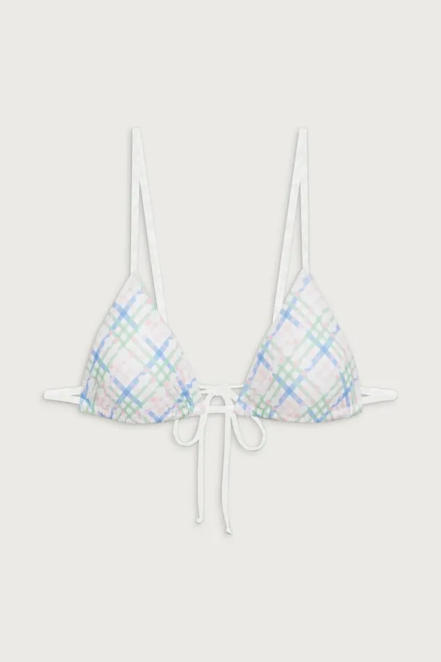 Frankies Bikinis X DJERF AVENUE Lumia Triangle Bikini Top Cottage Meadow Women Tops