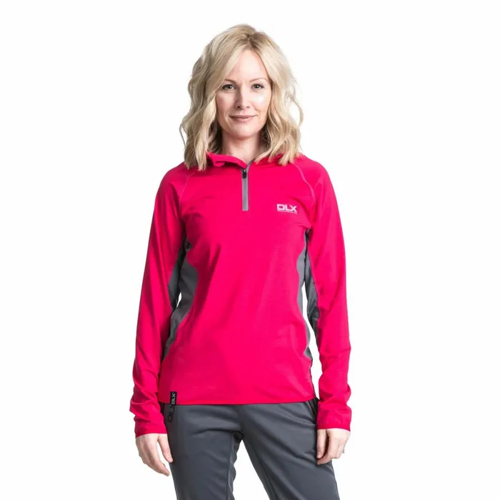 Frey DLX 12 Zip Long Sleeve Active Top Raspberry Women Trespass Gym and Sports Tops Frey DLX 12 Zip Long Sleeve Active Top Raspberry Women Trespass Gym and Sports Tops