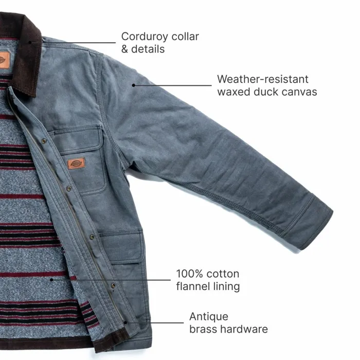 Fully Waxed Canvas Chore Coat Charcoal Gray Charcoal Gray ch Men Dickies Coats and Jackets Fully Waxed Canvas Chore Coat Charcoal Gray Charcoal Gray ch Men Dickies Coats and Jackets