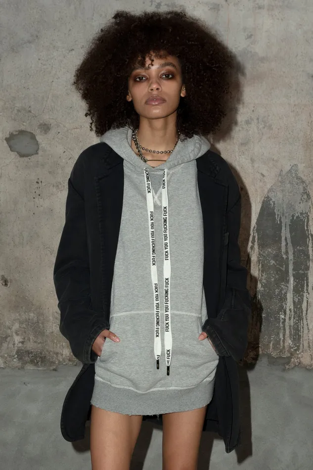 Fyyff Oversized Hoodie 8211 Heather Grey Women Sweatshirts R13