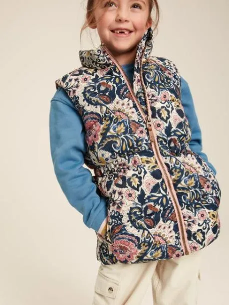 Gilets Girls Joules Paisley Print Showerproof Printed Padded Gilet