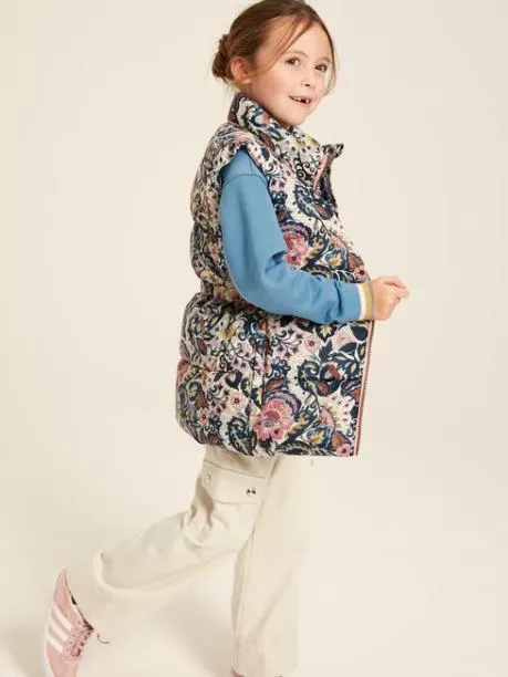 Gilets Girls Joules Paisley Print Showerproof Printed Padded Gilet