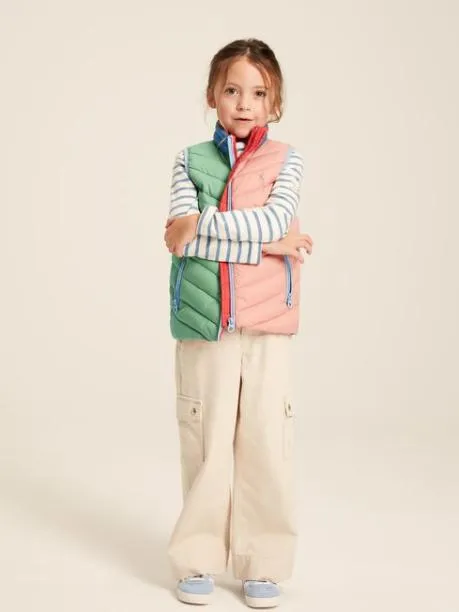 Gilets Girls Joules Pink Hotchpotch Showerproof Quilted Gilet