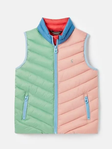 Gilets Girls Joules Pink Hotchpotch Showerproof Quilted Gilet