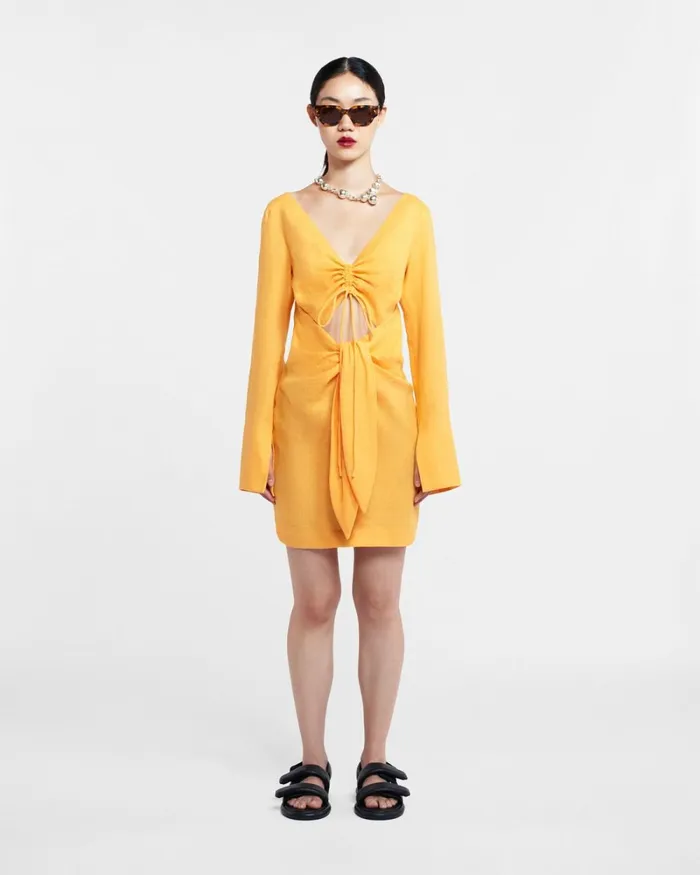Gilia Orange Women Nanushka Dresses