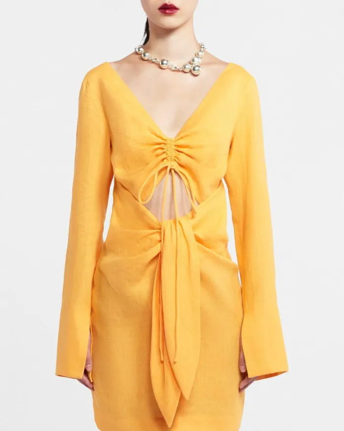 Gilia Orange Women Nanushka Dresses Gilia Orange Women Nanushka Dresses