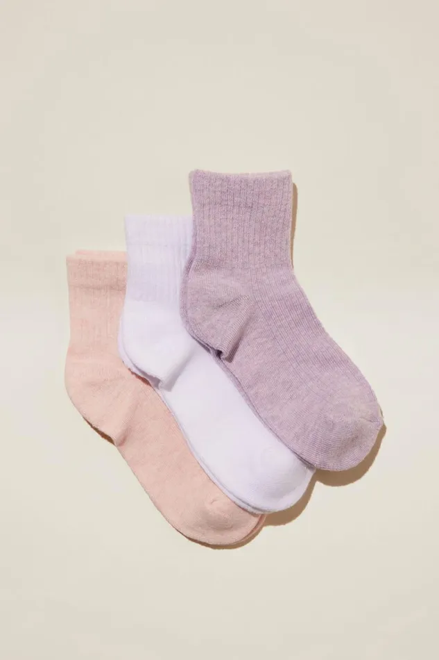 GirlsBoys Socks and Tights Cotton On Kids 3Pk Mid Crew Socks Whitelilac Drop Marleblush Marle GirlsBoys Socks and Tights Cotton On Kids 3Pk Mid Crew Socks Whitelilac Drop Marleblush Marle