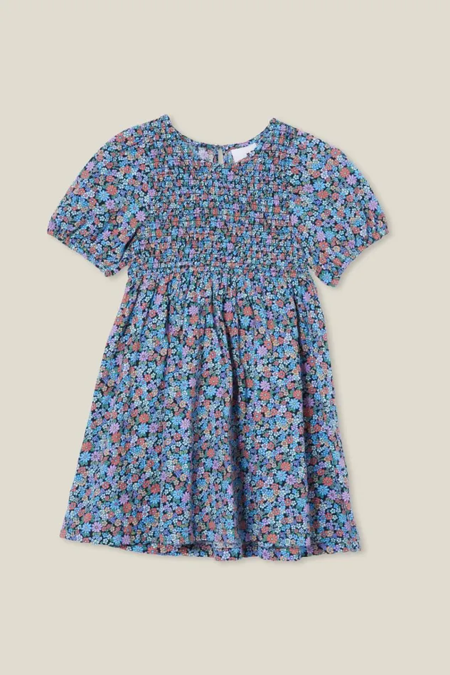 Girls Dresses Cotton On Billie Shirred Dress Phantomblair Ditsy