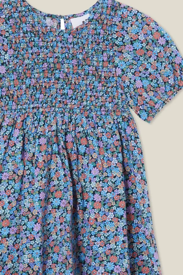 Girls Dresses Cotton On Billie Shirred Dress Phantomblair Ditsy Girls Dresses Cotton On Billie Shirred Dress Phantomblair Ditsy