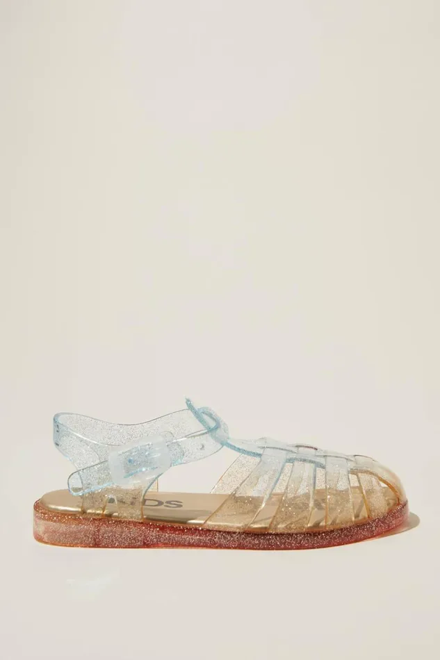Girls Flats and Sandals Cotton On Elsie Jelly Sandal Rainbow Glitter