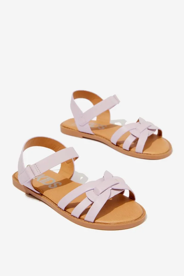 Girls Flats and Sandals Cotton On Georgie Cross Over Sandal Lilac Drop