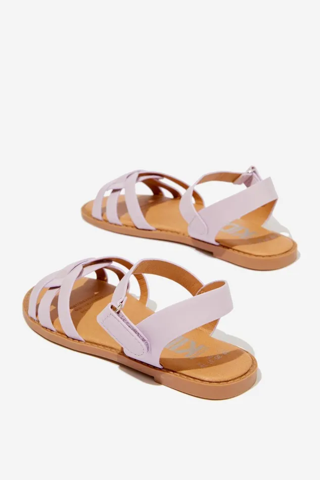 Girls Flats and Sandals Cotton On Georgie Cross Over Sandal Lilac Drop Girls Flats and Sandals Cotton On Georgie Cross Over Sandal Lilac Drop