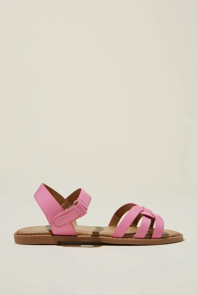 Girls Flats and Sandals Cotton On Georgie Cross Over Sandal Pink Gerbera