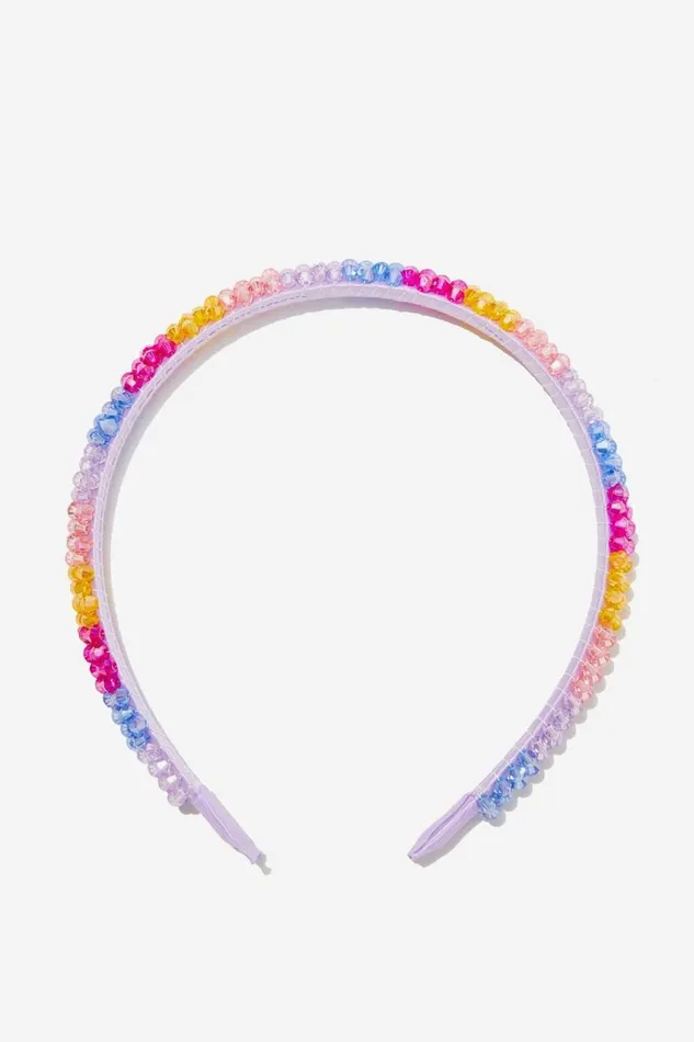Girls Hair Accessories Cotton On Luxe Headband Bright Rainbow Sparkles