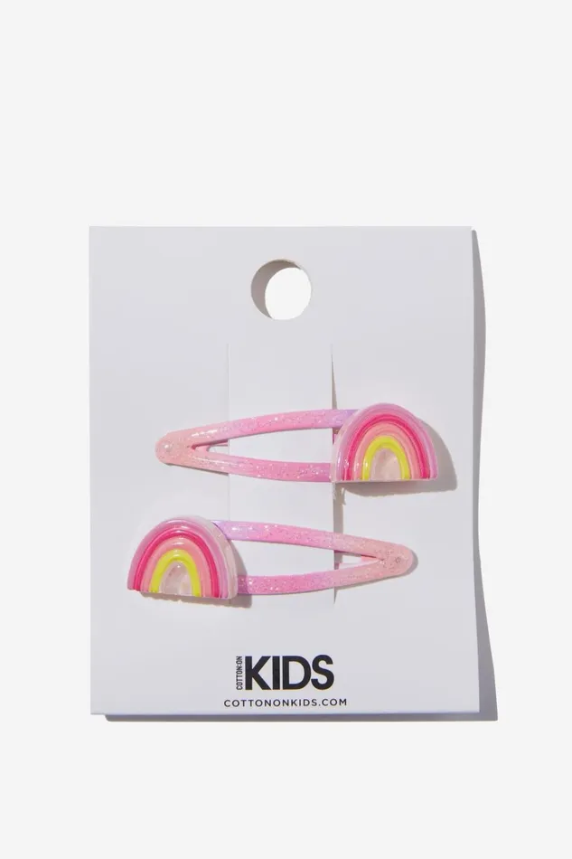 Girls Hair Accessories Cotton On Sadie Snap Clips Ombre Glitter Rainbows
