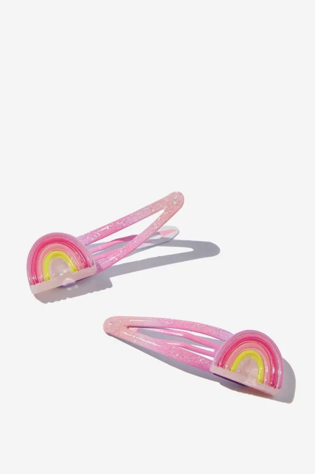 Girls Hair Accessories Cotton On Sadie Snap Clips Ombre Glitter Rainbows Girls Hair Accessories Cotton On Sadie Snap Clips Ombre Glitter Rainbows