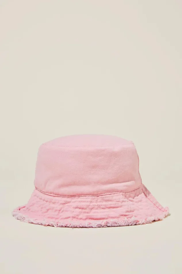 Girls Hats and Beanies Cotton On Kids Reversible Bucket Hat Blush Pinklilac Drop