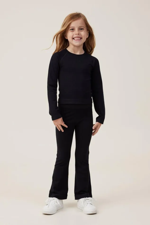 Girls Leggings Pants and Jeans Cotton On Lucia Active Flare Pant Black