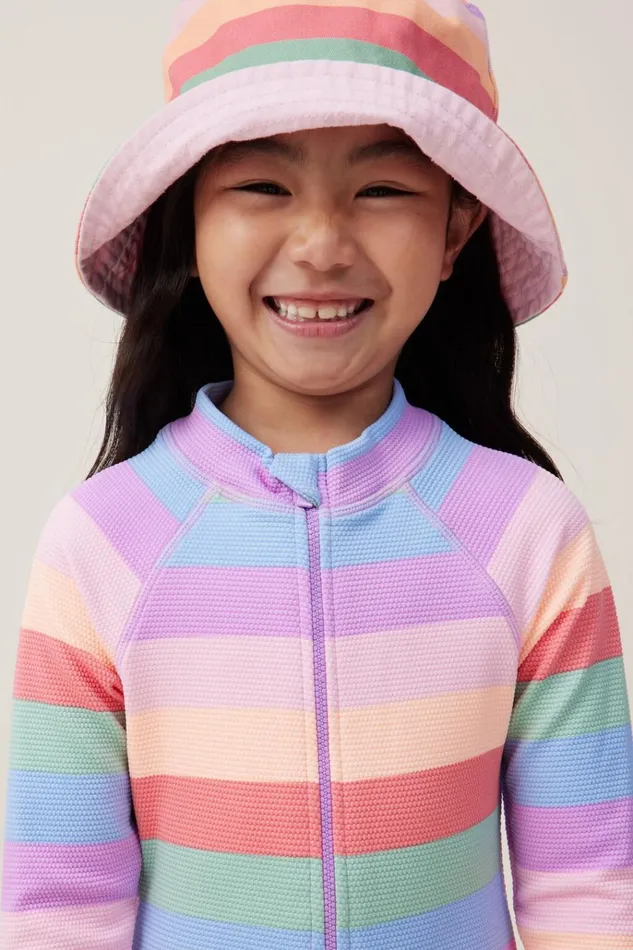 Girls Swimwear Cotton On Lydia One Piece Block Stripe Rainbow Girls Swimwear Cotton On Lydia One Piece Block Stripe Rainbow