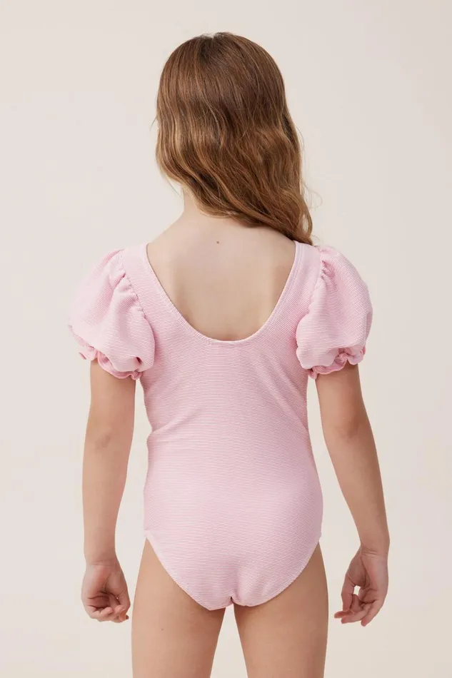 Girls Swimwear Cotton On Puff Sleeve One Piece Cali Pinksparkle Girls Swimwear Cotton On Puff Sleeve One Piece Cali Pinksparkle