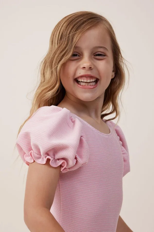 Girls Swimwear Cotton On Puff Sleeve One Piece Cali Pinksparkle Girls Swimwear Cotton On Puff Sleeve One Piece Cali Pinksparkle