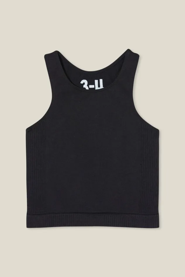 Girls Tops and TShirts Cotton On Kali Seamfree Tank Black