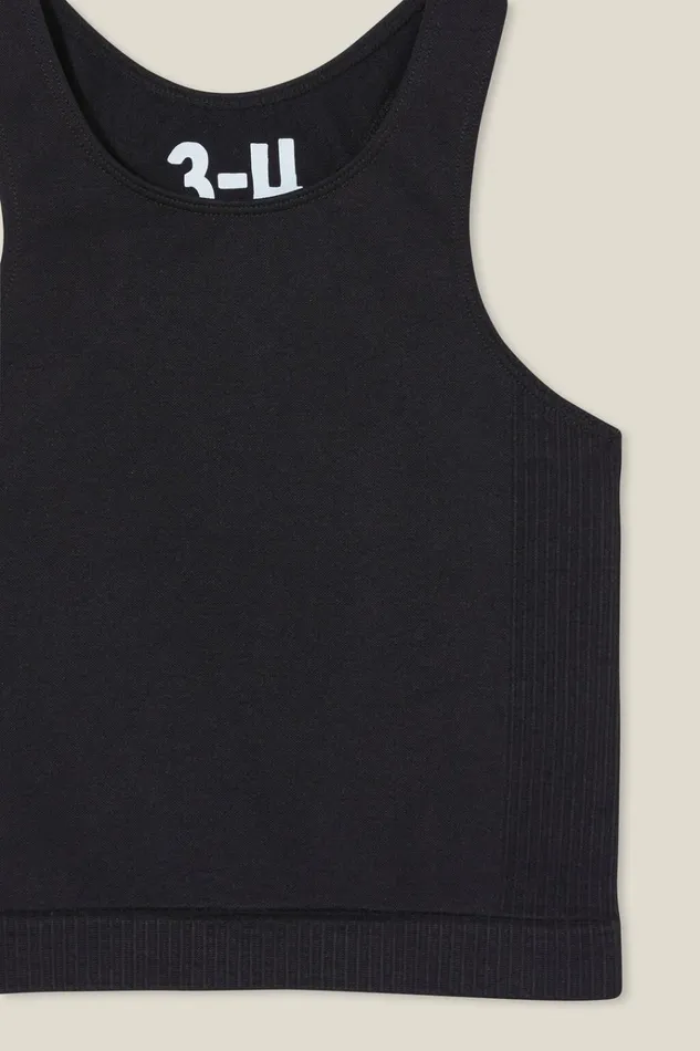 Girls Tops and TShirts Cotton On Kali Seamfree Tank Black Girls Tops and TShirts Cotton On Kali Seamfree Tank Black