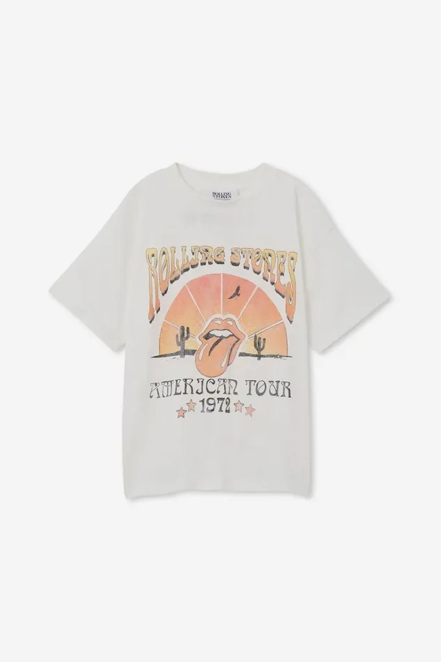 Girls Tops and TShirts Cotton On License Drop Shoulder Short Sleeve Tee Lcn Bra Rollingstones American Tour72vanilla Girls Tops and TShirts Cotton On License Drop Shoulder Short Sleeve Tee Lcn Bra Rollingstones American Tour72vanilla