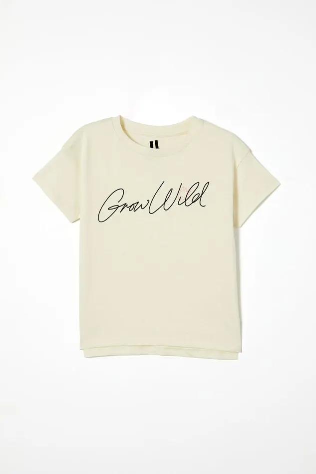 Girls Tops and TShirts Cotton On Poppy Short Sleeve Print Tee Dark Vanillagrow Wild Girls Tops and TShirts Cotton On Poppy Short Sleeve Print Tee Dark Vanillagrow Wild
