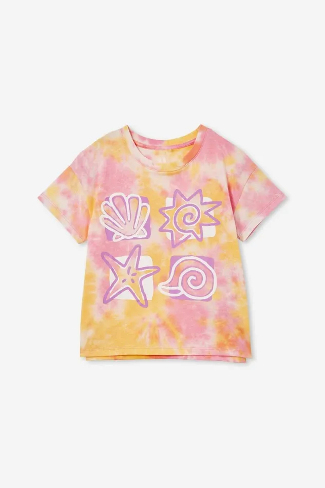 Girls Tops and TShirts Cotton On Poppy Short Sleeve Print Tee Tie Dyeshells Girls Tops and TShirts Cotton On Poppy Short Sleeve Print Tee Tie Dyeshells