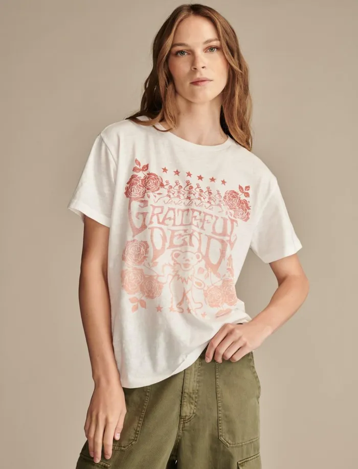 Grateful Dead Poster Boyfriend Tee Bright White Women Lucky Brand Graphic Tees Grateful Dead Poster Boyfriend Tee Bright White Women Lucky Brand Graphic Tees