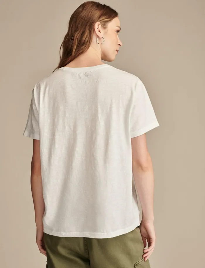Grateful Dead Poster Boyfriend Tee Bright White Women Lucky Brand Graphic Tees