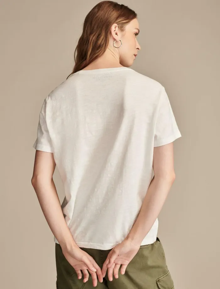 Grateful Dead Poster Boyfriend Tee Bright White Women Lucky Brand Graphic Tees