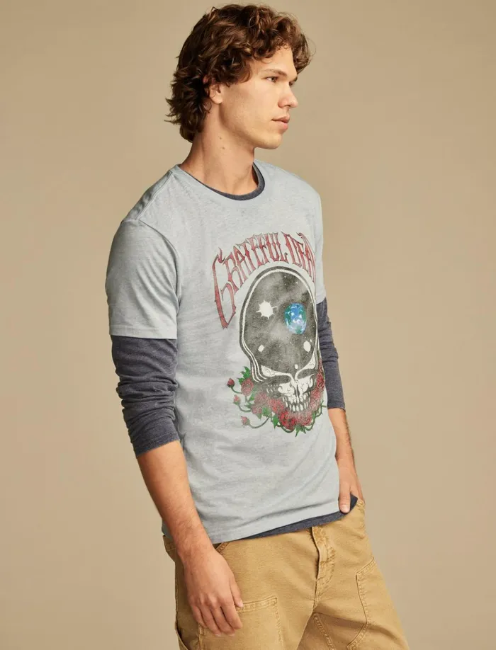 Grateful Dead Space Faded Denim Men Lucky Brand Graphic Tees